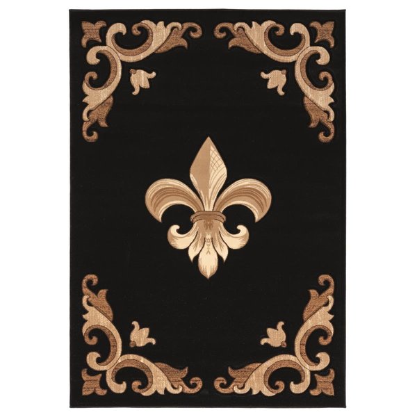 United Weavers Of America United Weavers of America 2050 11770 28C 2 ft. 7 in. x 7 ft. 4 in. Bristol Barnsley Black Rectangle Runner Rug 2050 11770 28C